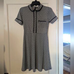 Elegant Black and White Patterned Dress